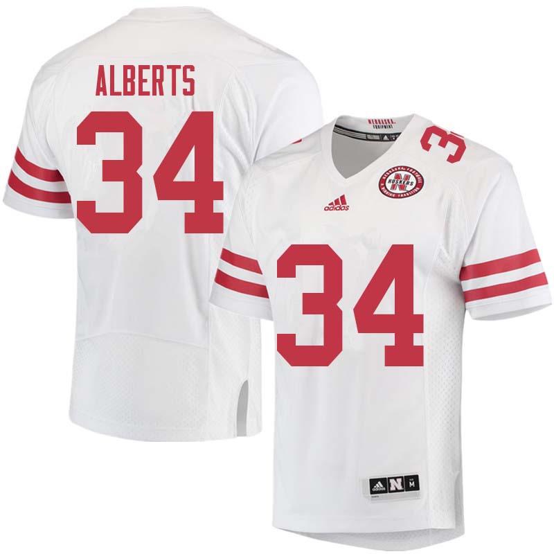 Men #34 Trev Alberts Nebraska Cornhuskers College Football Jerseys Sale-White